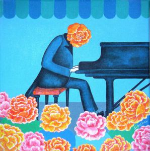 Voir le détail de cette oeuvre: Rose au piano